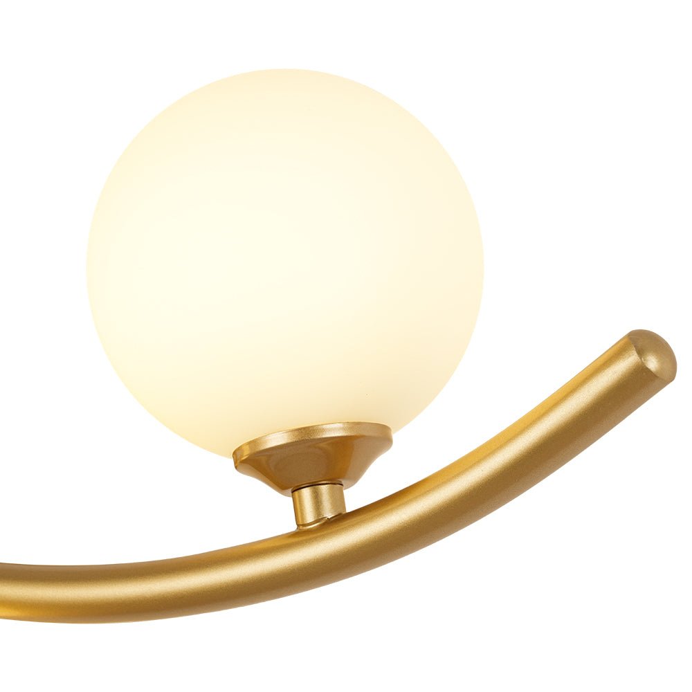Norduvox Frosted Globe Glass Semi Flush Wall Lamp - Lamp Copper
