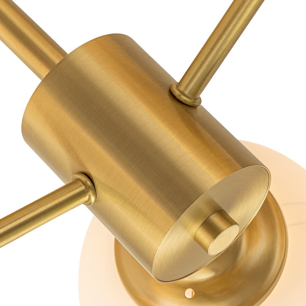 Blikari Modern Brass Opal Glass Semi Flush Mount