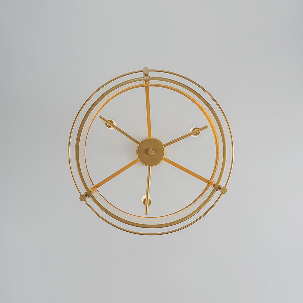 Ostur Brass Ribbed Glass Lantern Pendant Light