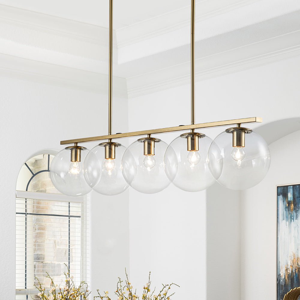 Vesora Globe Linear Metal Glass Pendant Light