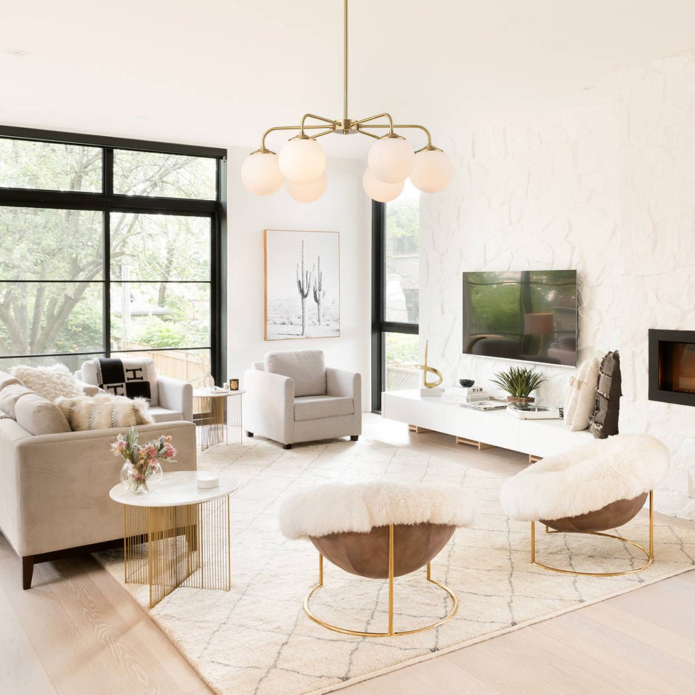 Kvall Modern Milky Metal Chandelier