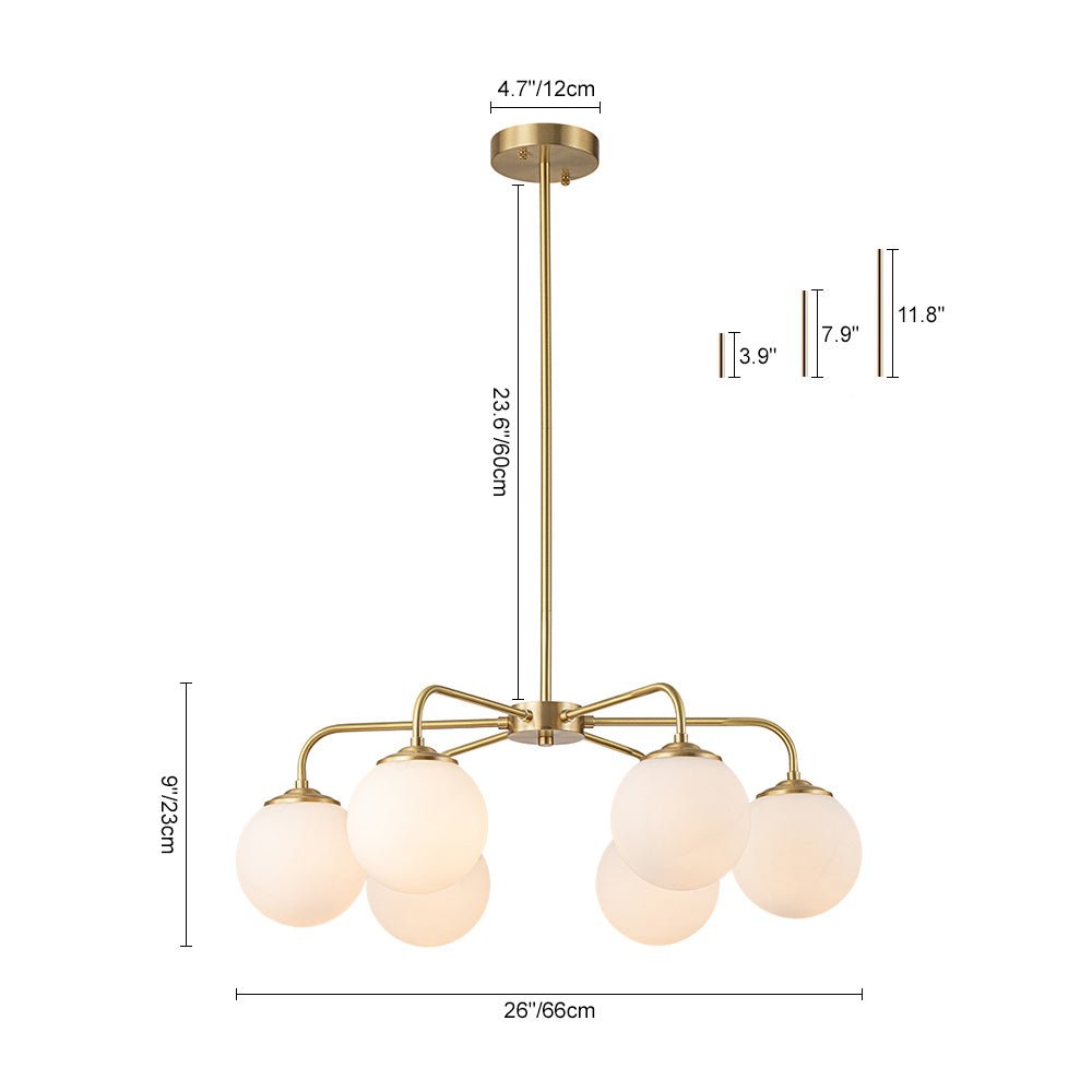 Kvall Modern Milky Metal Chandelier
