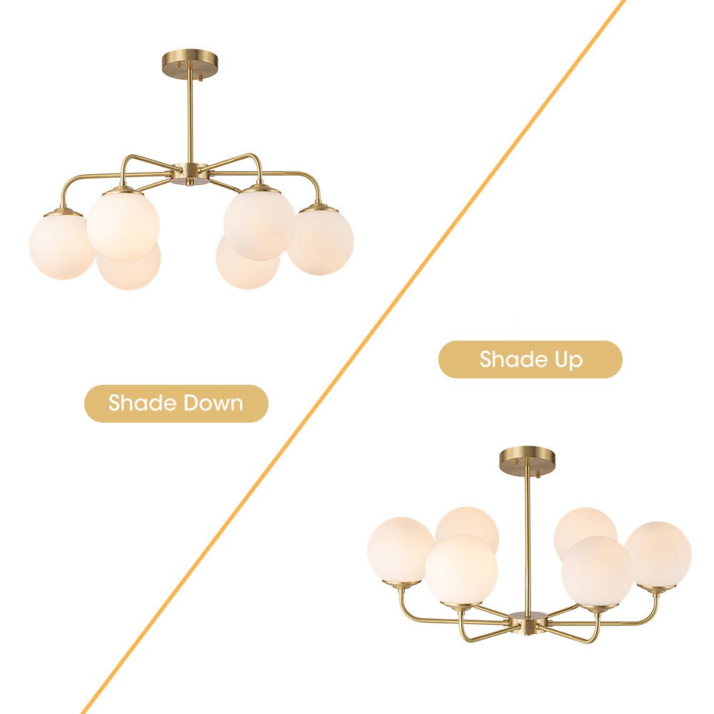 Kvall Modern Milky Metal Chandelier