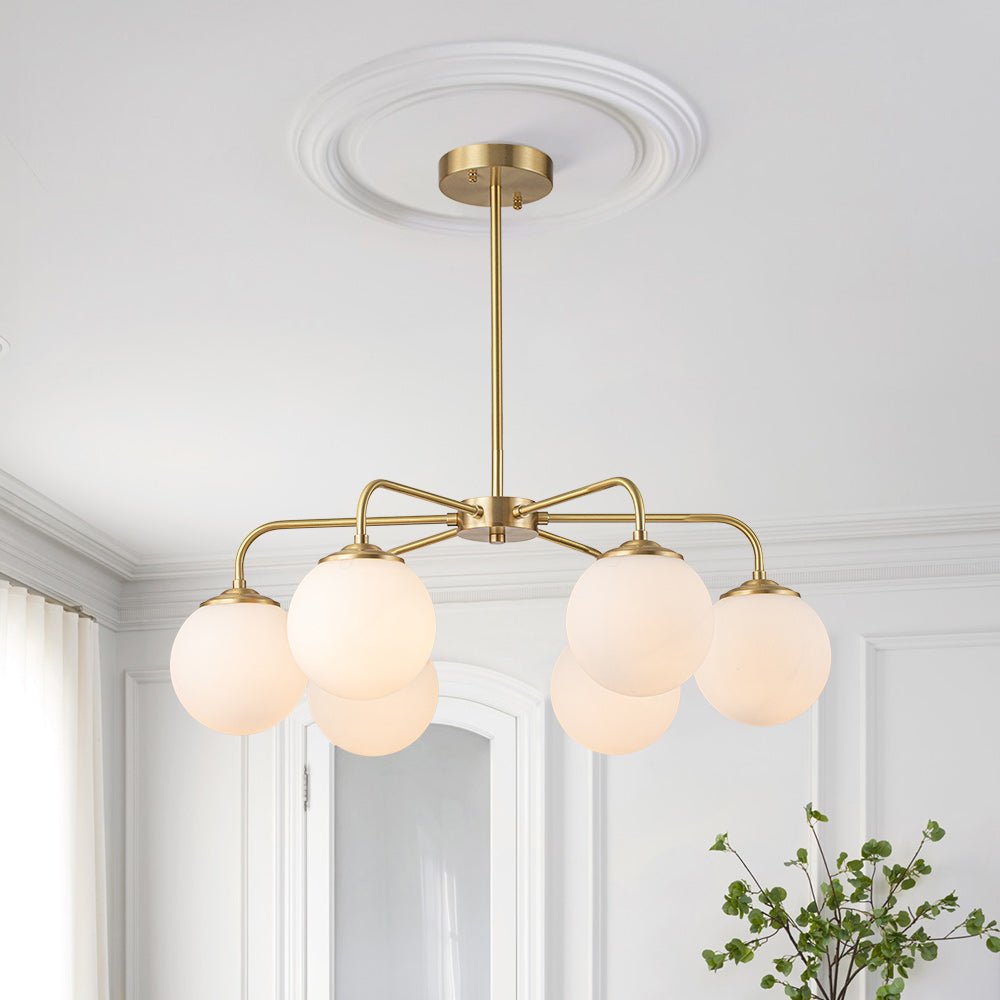 Kvall Modern Milky Metal Chandelier