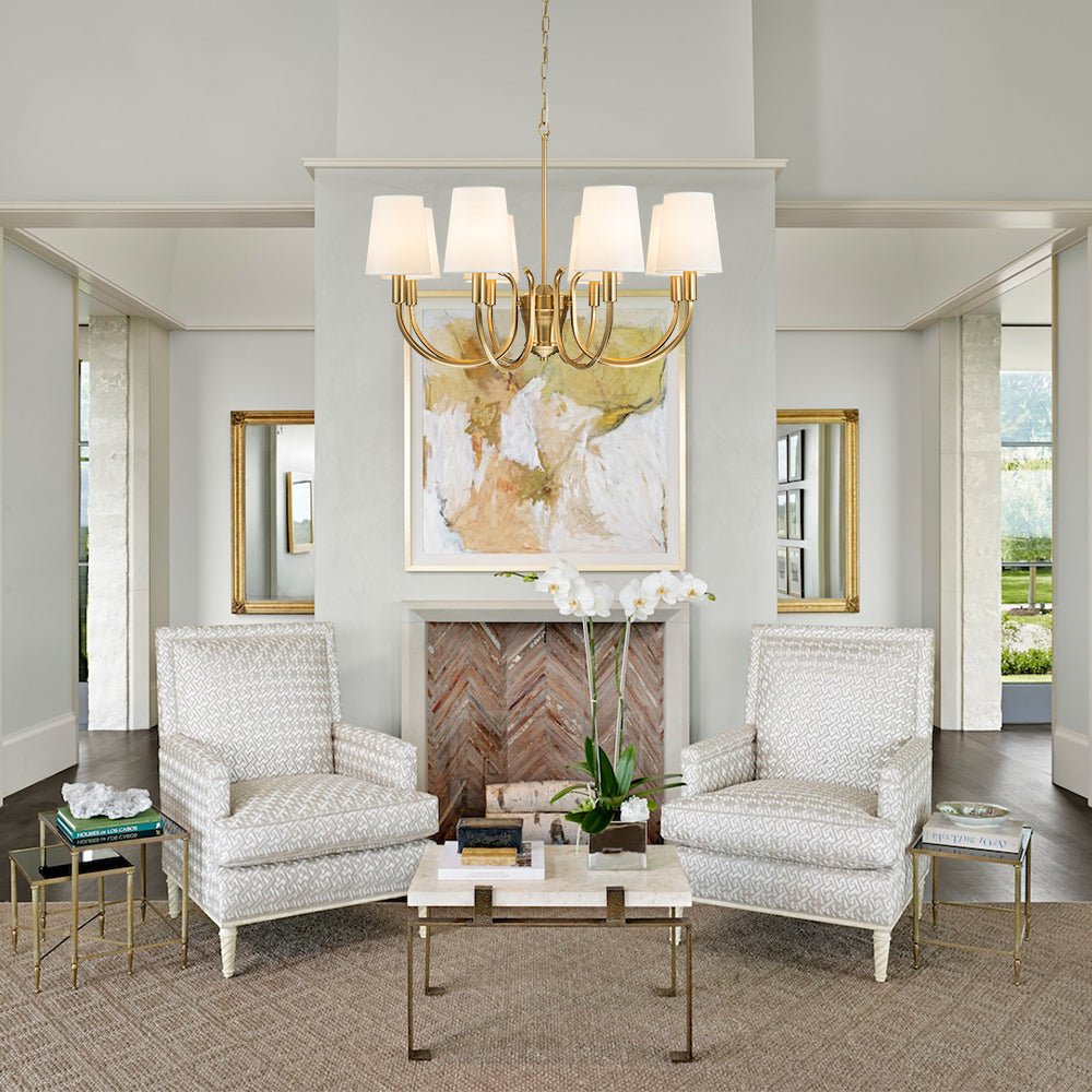 Eirikunix Fabric Shade Scrolling Chandelier