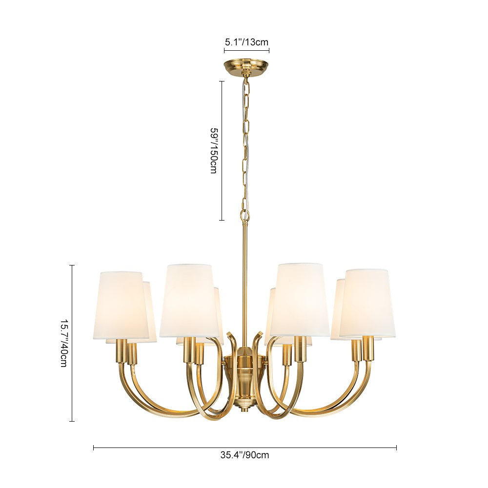 Eirikunix Fabric Shade Scrolling Chandelier