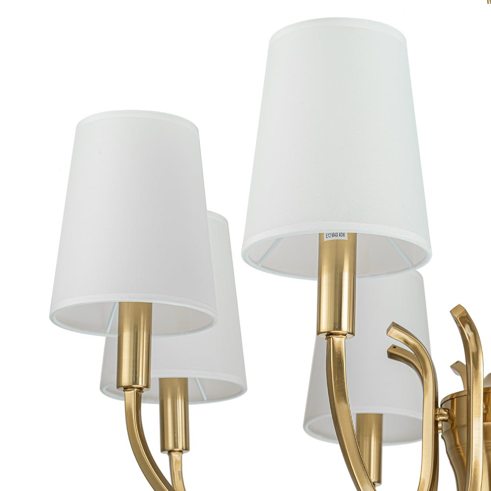 Eirikunix Fabric Shade Scrolling Chandelier