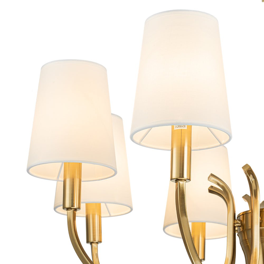 Eirikunix Fabric Shade Scrolling Chandelier
