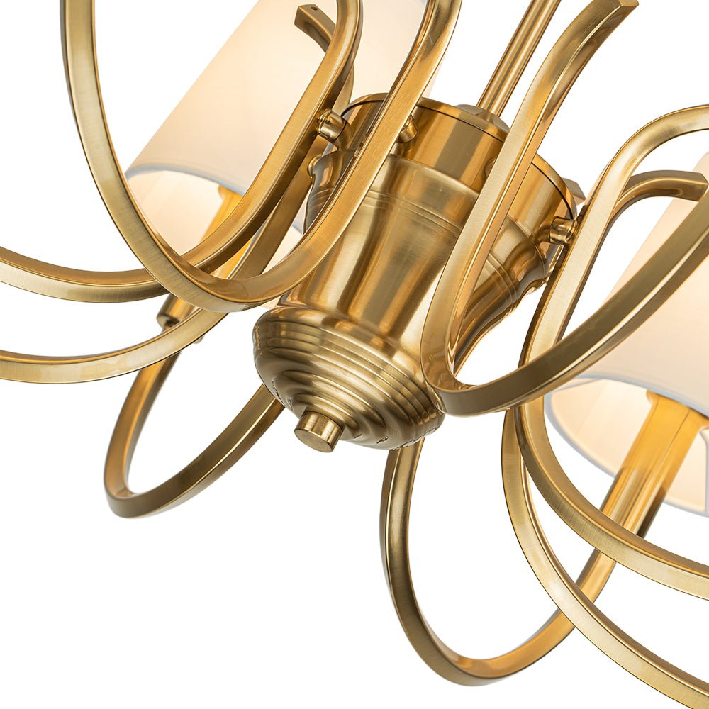 Eirikunix Fabric Shade Scrolling Chandelier