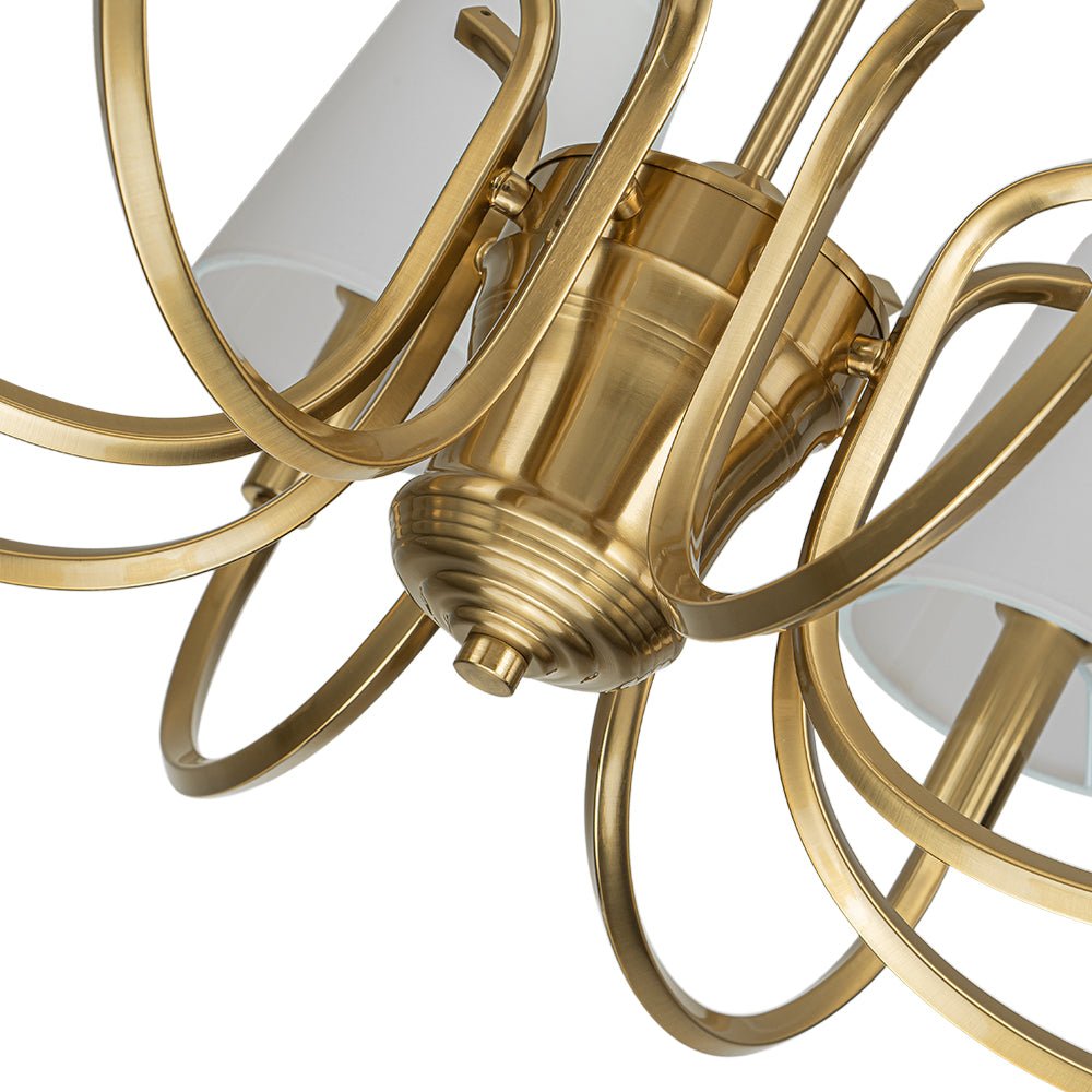 Eirikunix Fabric Shade Scrolling Chandelier