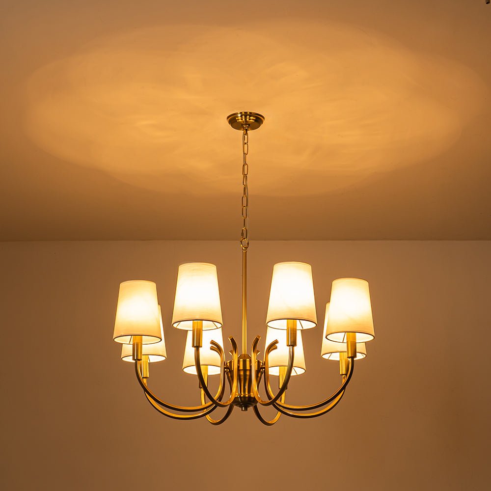 Eirikunix Fabric Shade Scrolling Chandelier
