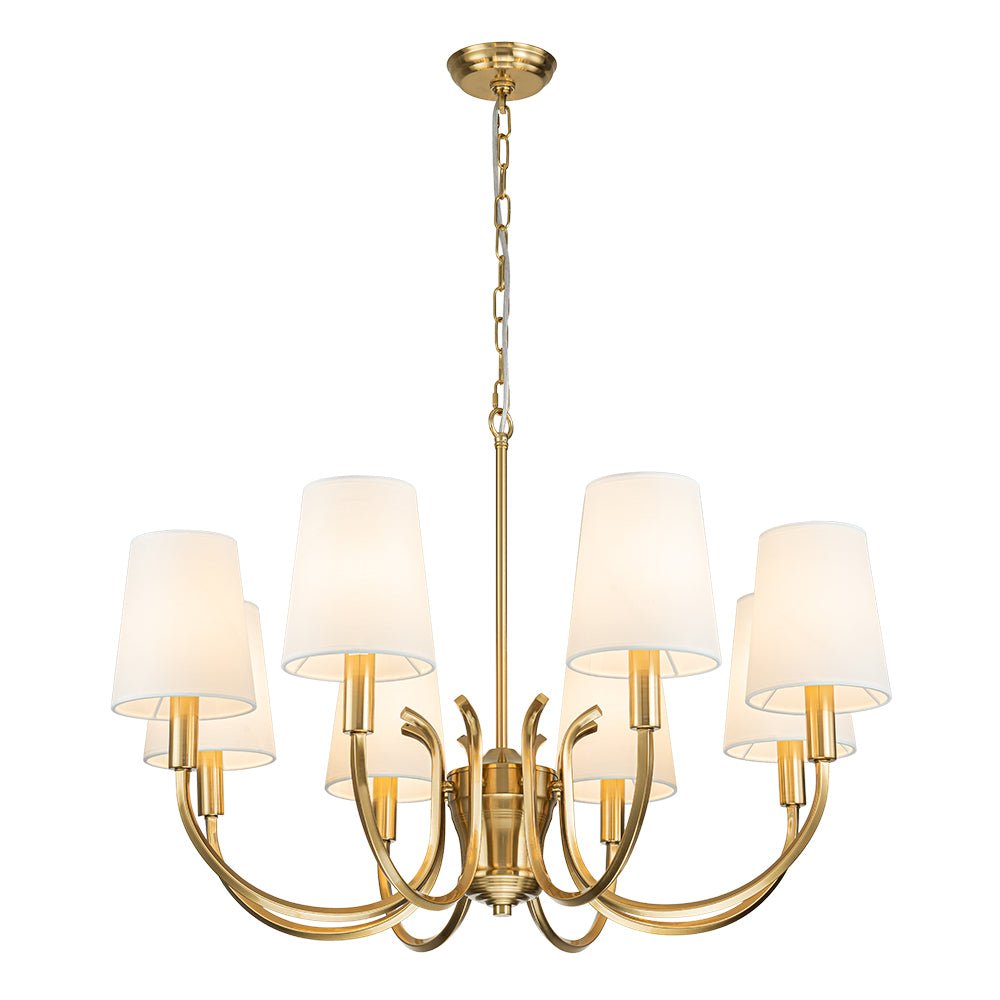 Eirikunix Fabric Shade Scrolling Chandelier