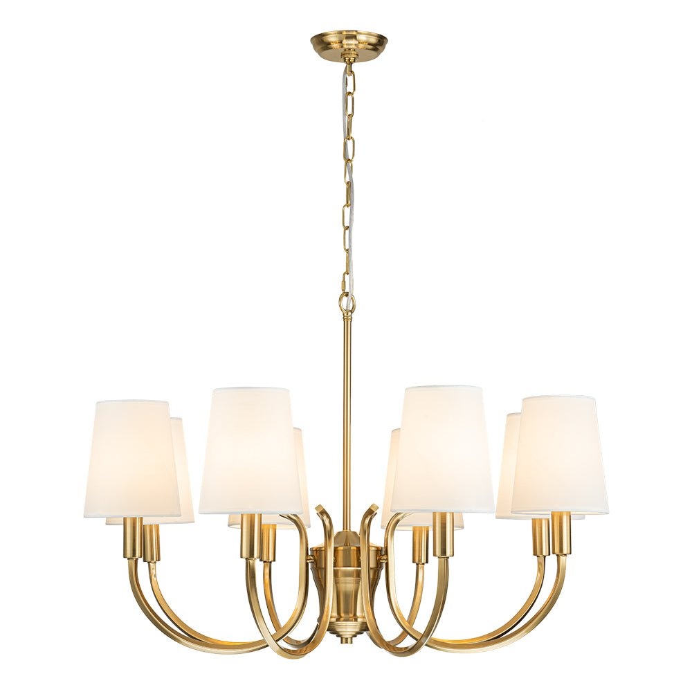Eirikunix Fabric Shade Scrolling Chandelier