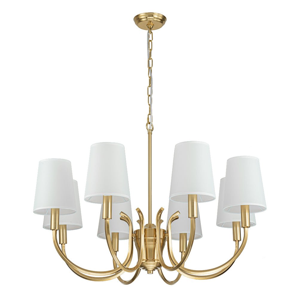 Eirikunix Fabric Shade Scrolling Chandelier