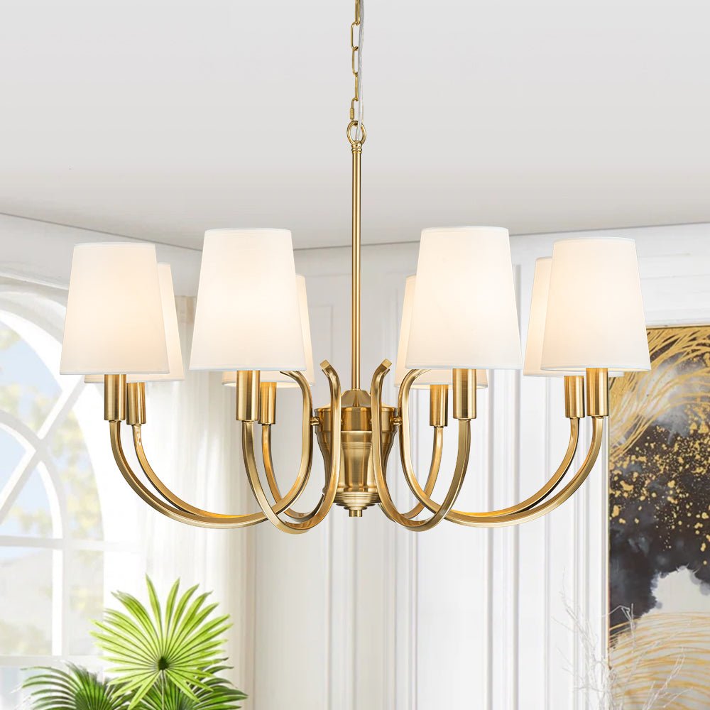 Eirikunix Fabric Shade Scrolling Chandelier