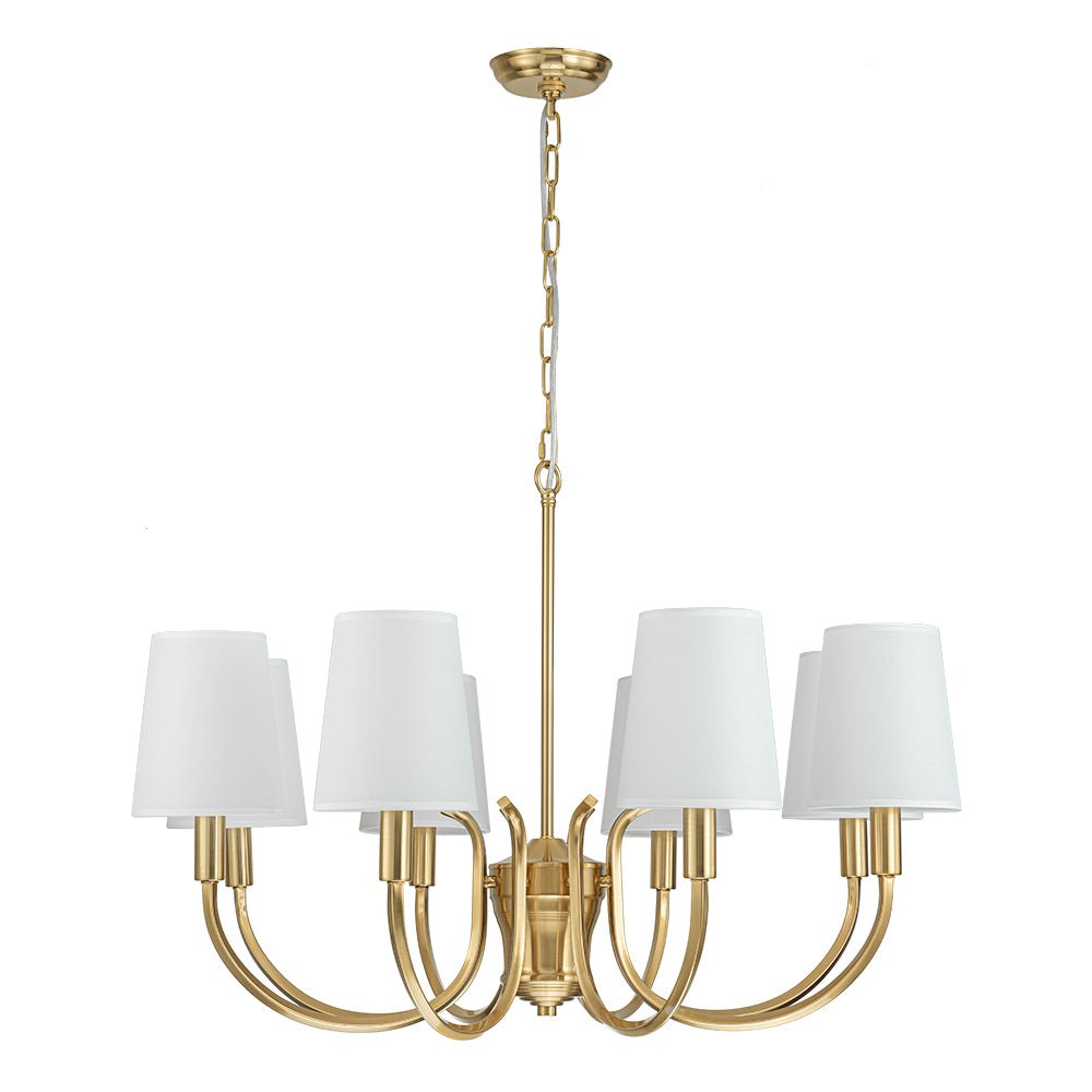 Eirikunix Fabric Shade Scrolling Chandelier
