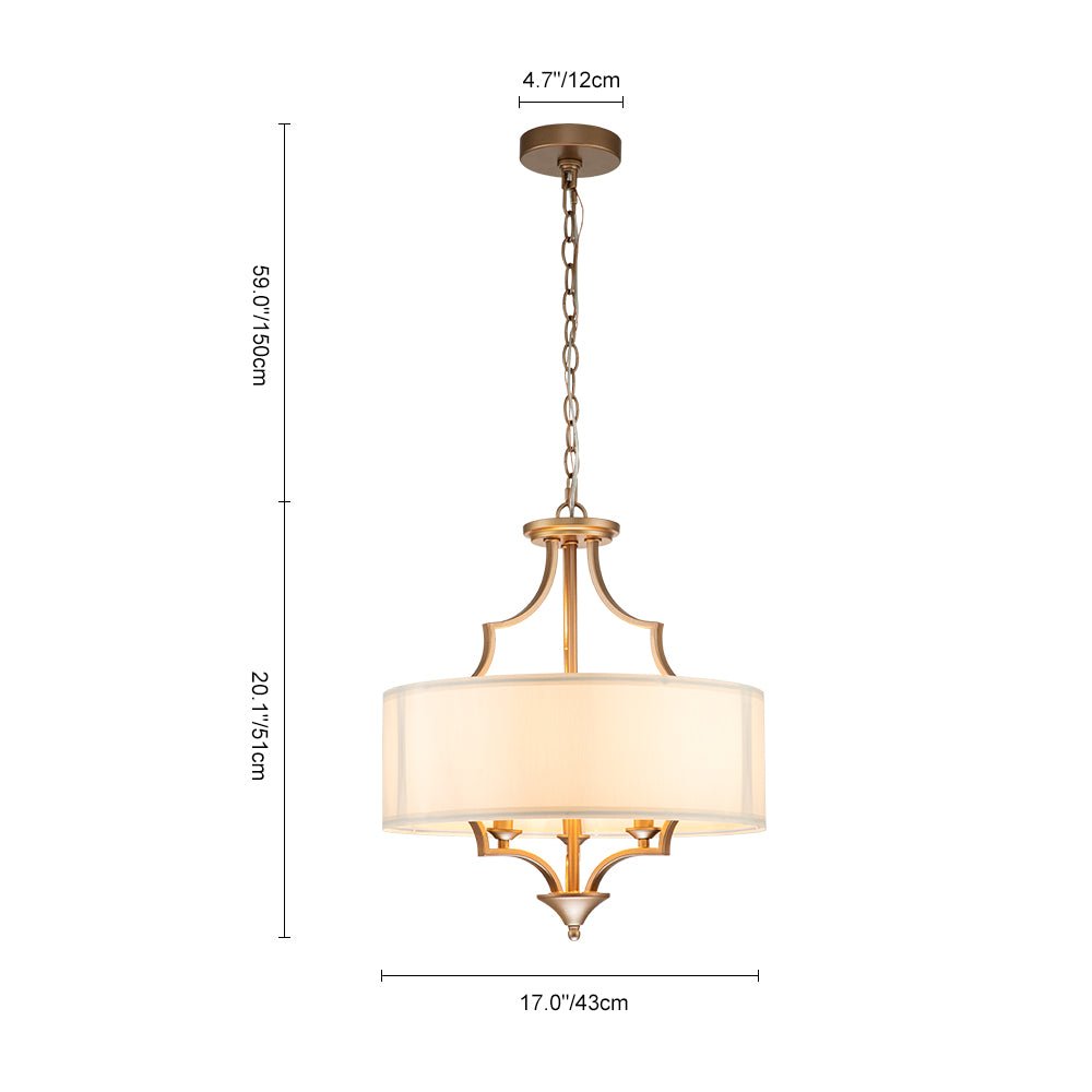 Morke Candle Style Drum Fabric Chandelier