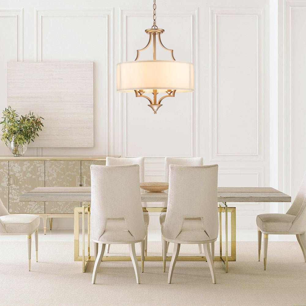 Morke Candle Style Drum Fabric Chandelier