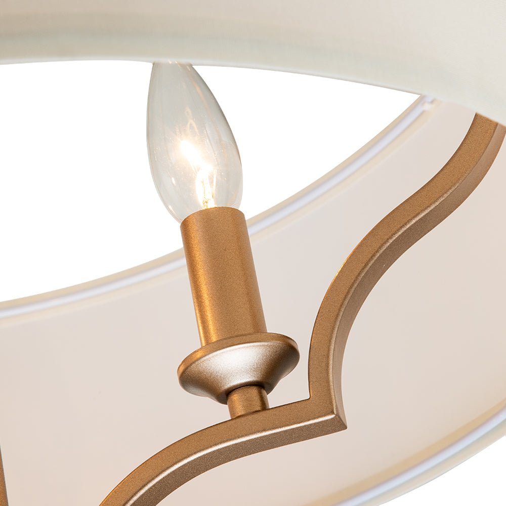Morke Candle Style Drum Fabric Chandelier