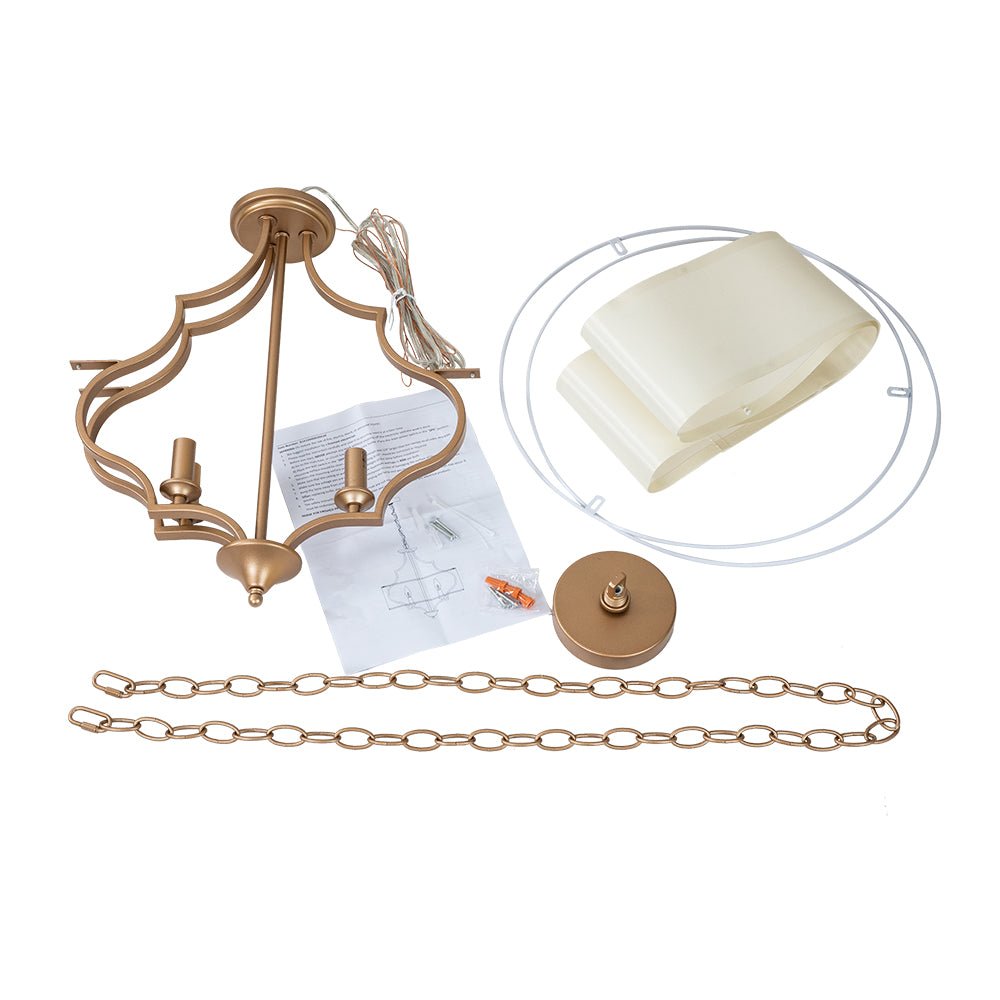 Morke Candle Style Drum Fabric Chandelier