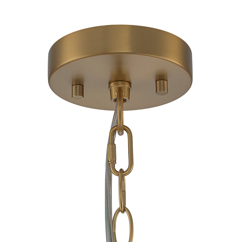 Zoruvio Geometric Cube Lantern Brass Clear Glass Pendant Light