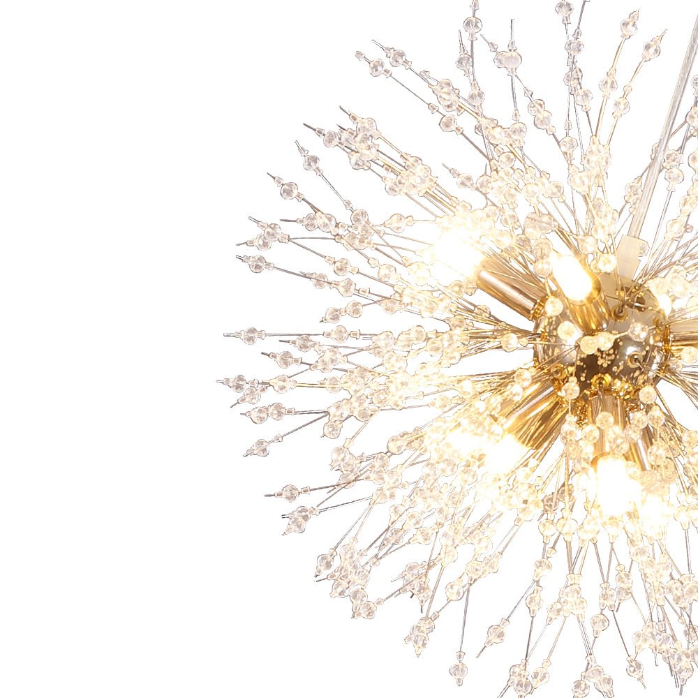 Ildvuvya Cluster Firework Dandelion Brass Metal Pendant Chandelier