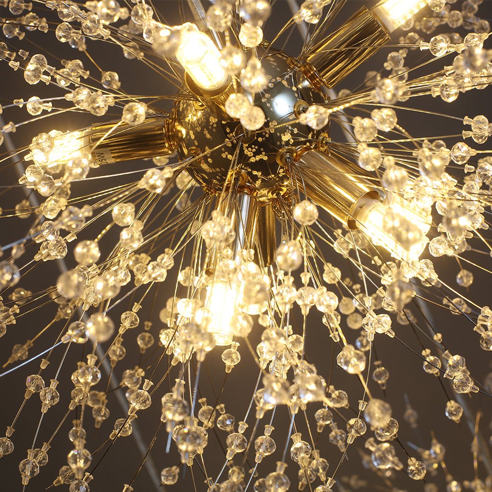 Ildvuvya Cluster Firework Dandelion Brass Metal Pendant Chandelier