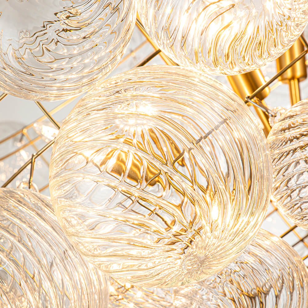 Stellia Bubble Art Brass Chandelier