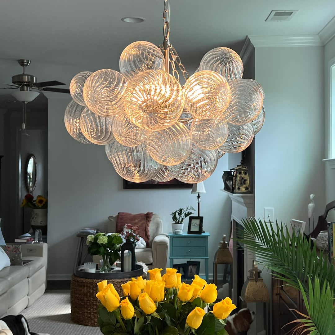 Stellia Bubble Art Brass Chandelier