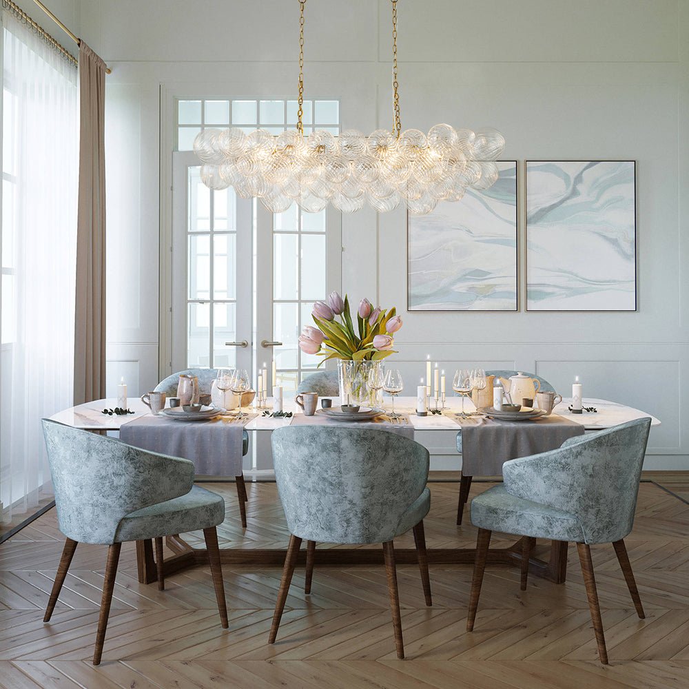 Ornhog Linear Glass Chandelier - Lamp Copper
