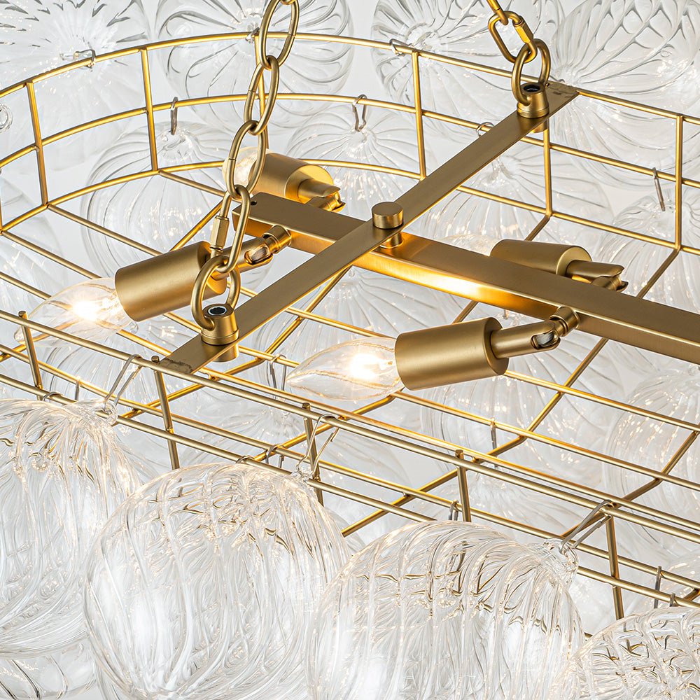 Ornhog Linear Glass Chandelier - Lamp Copper