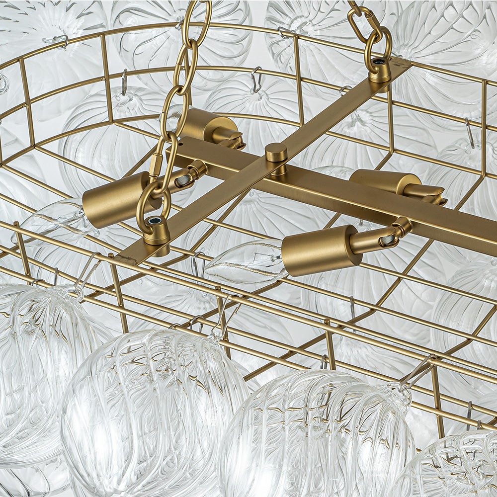 Ornhog Linear Glass Chandelier - Lamp Copper