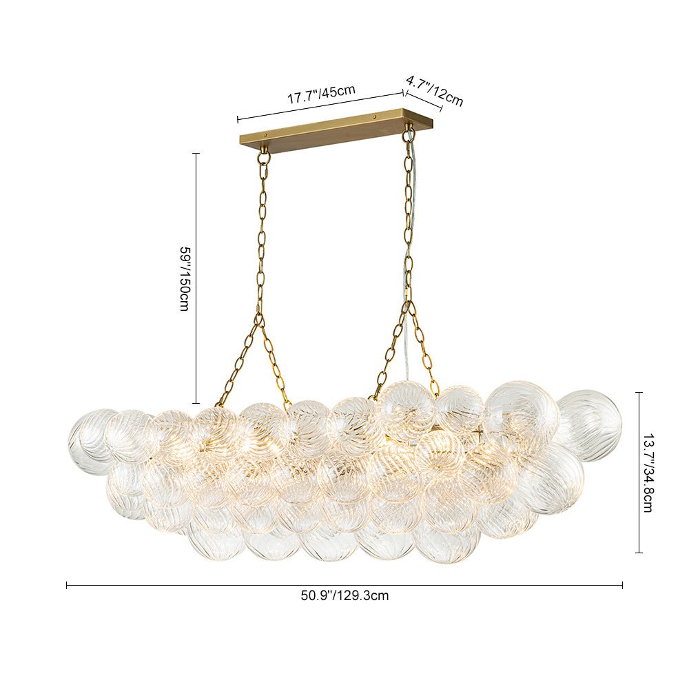 Ornhog Linear Glass Chandelier - Lamp Copper