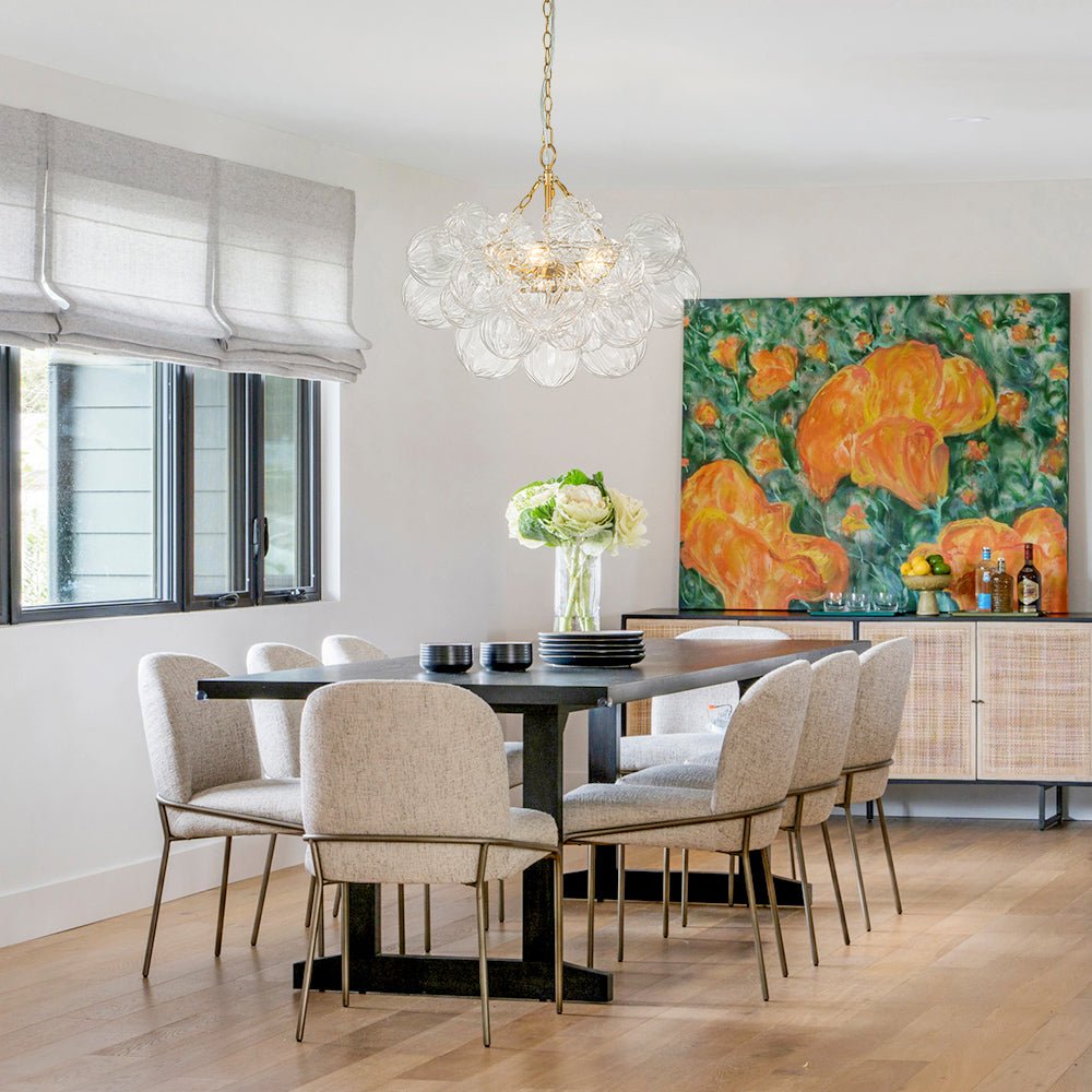 Elorin Texture Globe Bubble Glass Chandelier