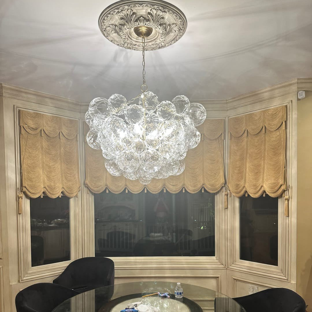 Elorin Texture Globe Bubble Glass Chandelier