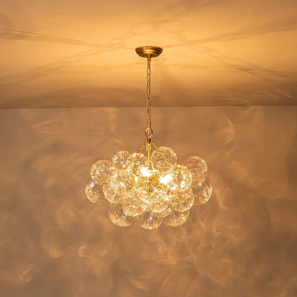 Elorin Texture Globe Bubble Glass Chandelier