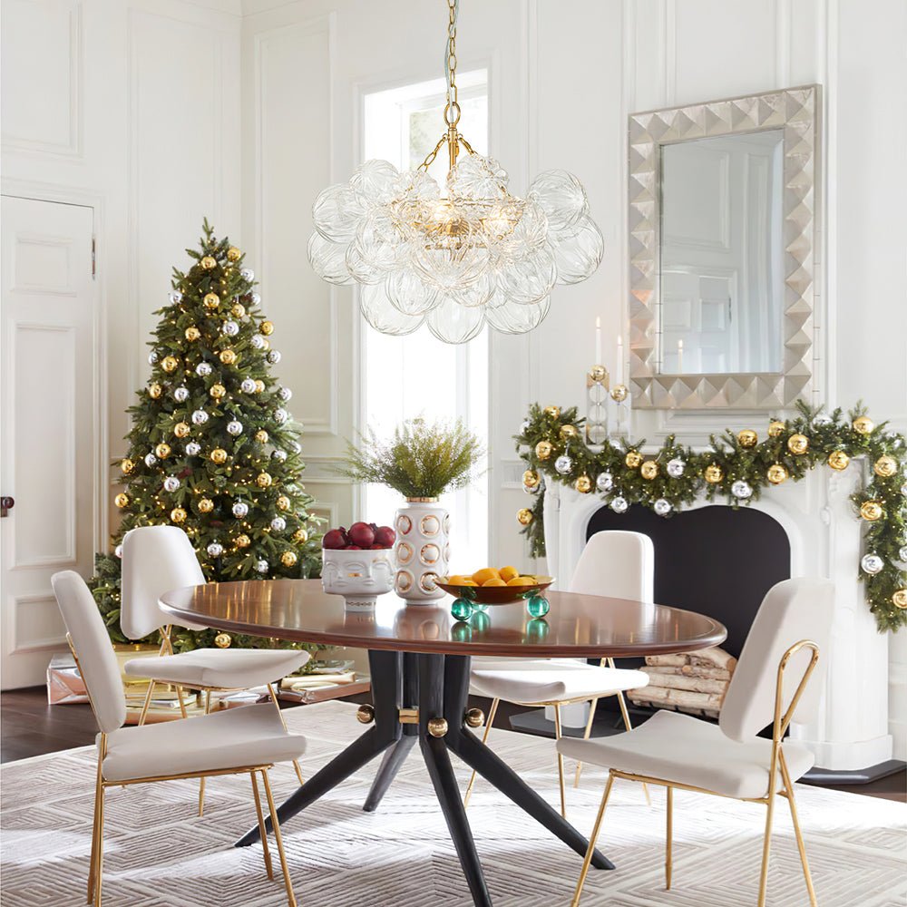 Elorin Texture Globe Bubble Glass Chandelier