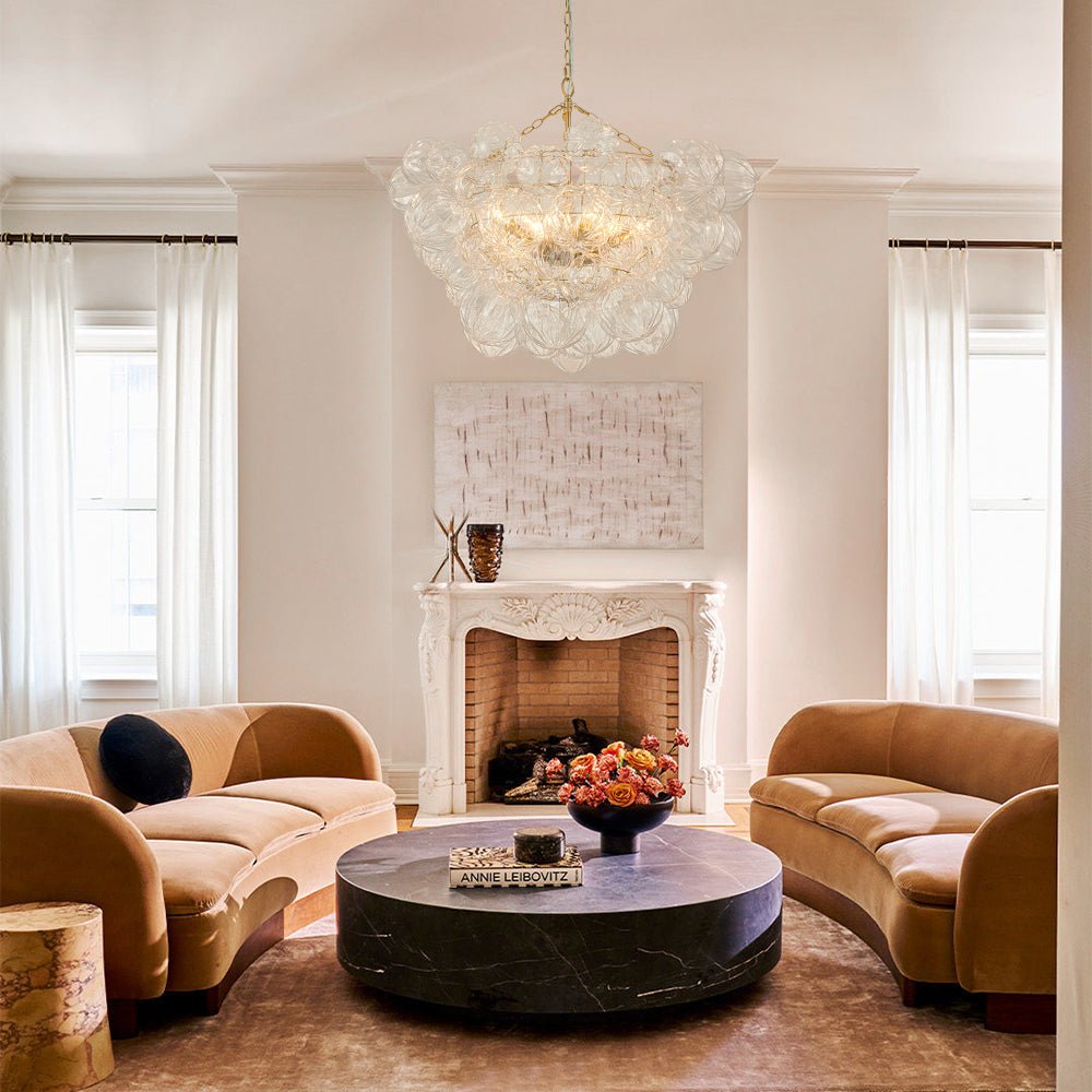 Elorin Texture Globe Bubble Glass Chandelier