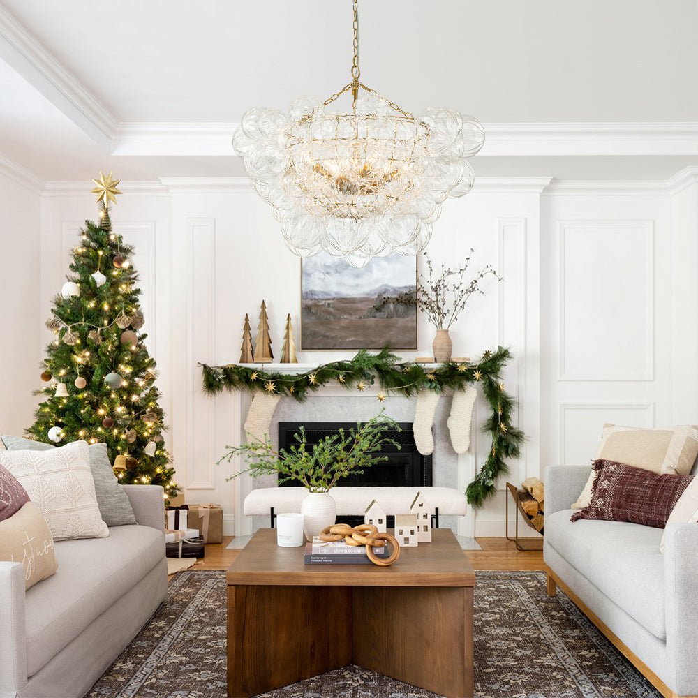 Elorin Texture Globe Bubble Glass Chandelier