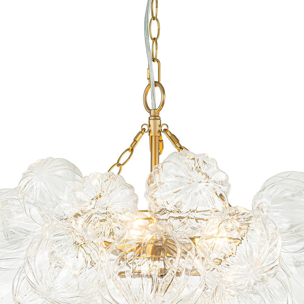 Elorin Texture Globe Bubble Glass Chandelier