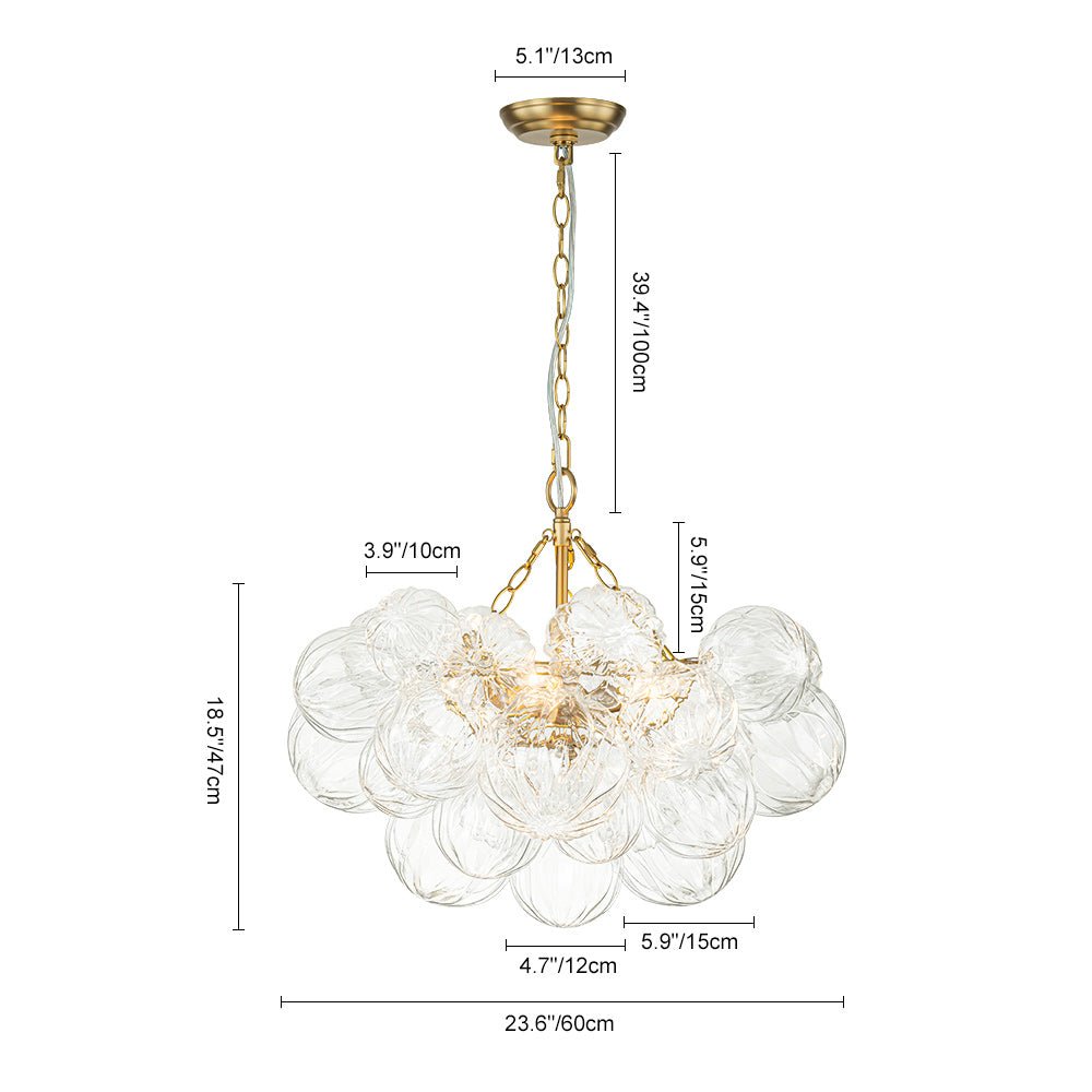 Elorin Texture Globe Bubble Glass Chandelier