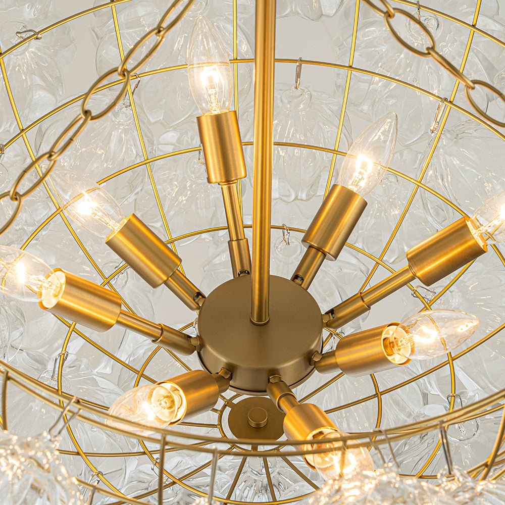 Elorin Texture Globe Bubble Glass Chandelier