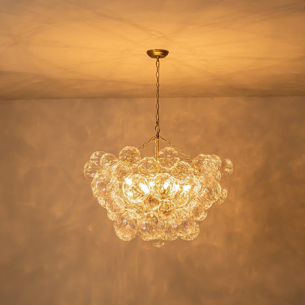 Elorin Texture Globe Bubble Glass Chandelier