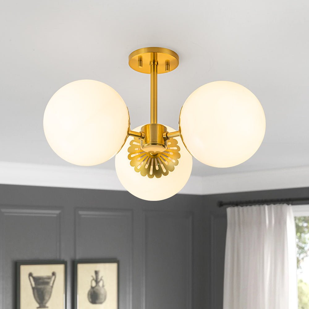 Pustur Modern Opal Glass Semi Flush Light