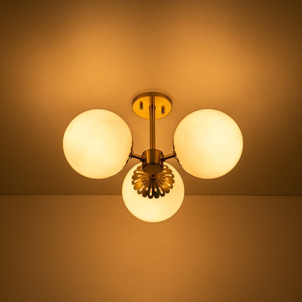 Pustur Modern Opal Glass Semi Flush Light
