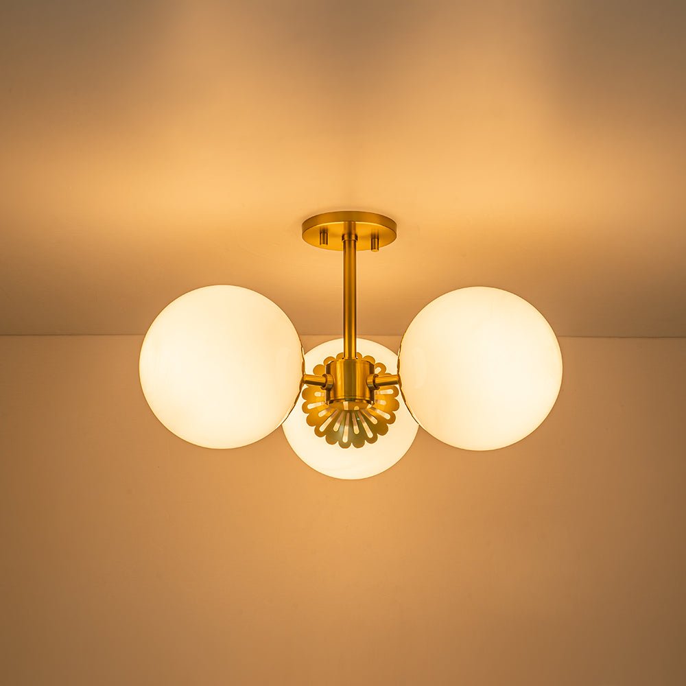 Pustur Modern Opal Glass Semi Flush Light