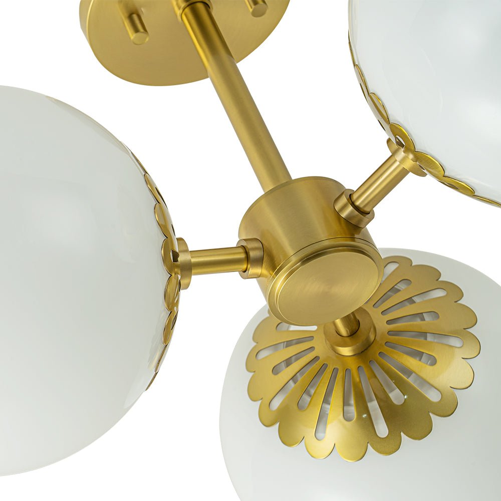 Pustur Modern Opal Glass Semi Flush Light