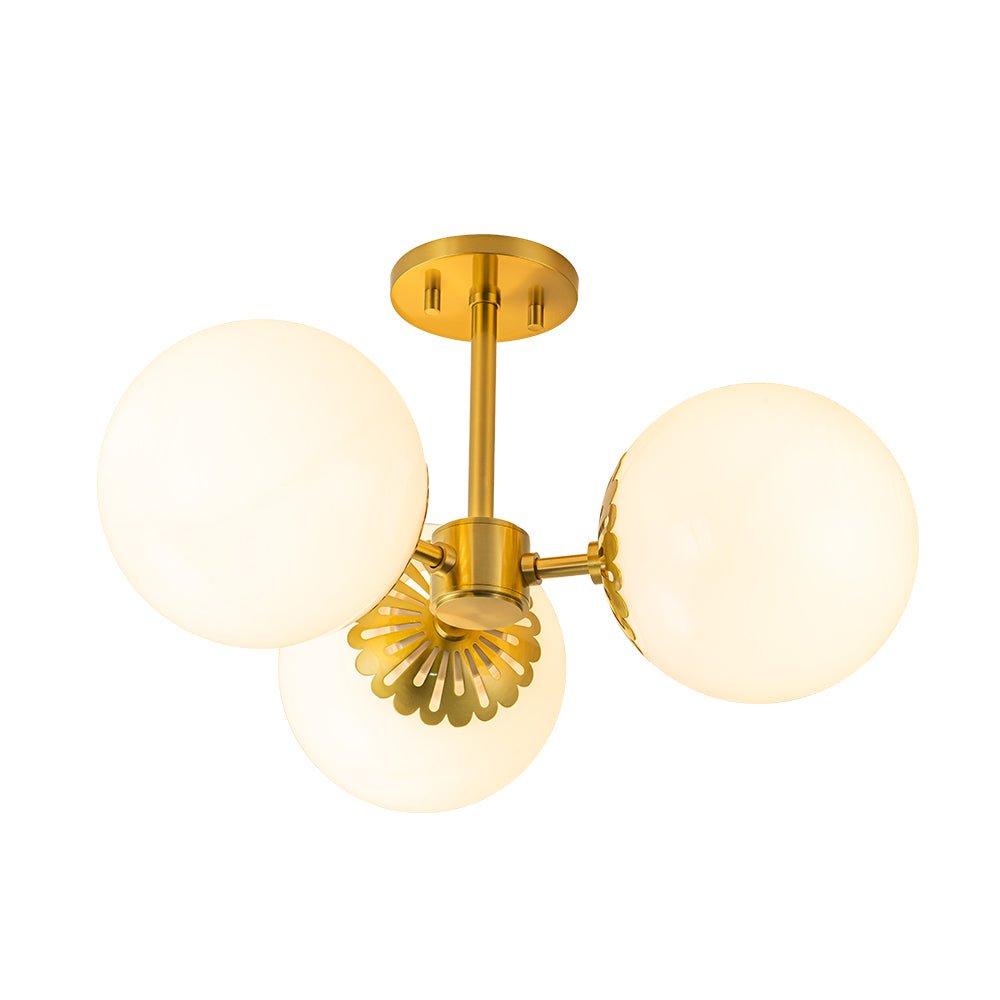 Pustur Modern Opal Glass Semi Flush Light