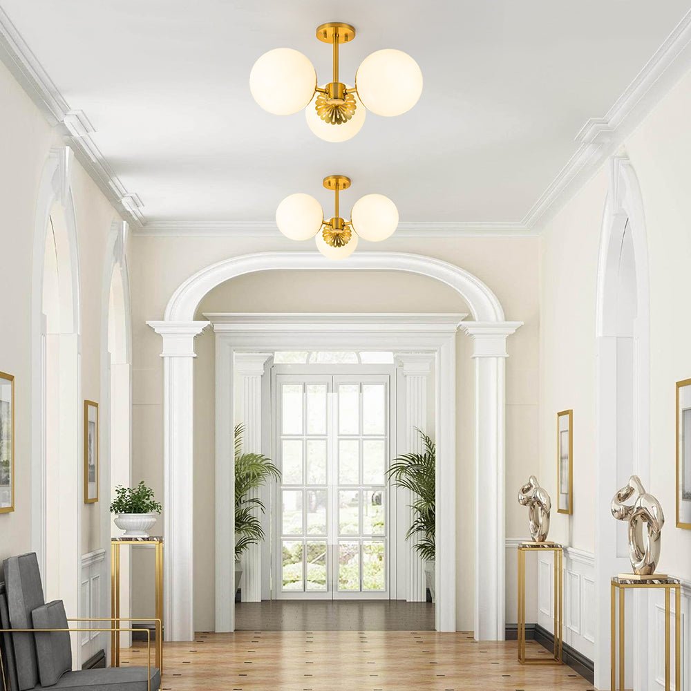 Pustur Modern Opal Glass Semi Flush Light