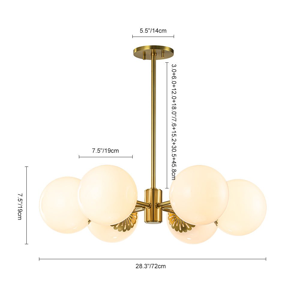 Ostulix Daisy Sputnik Opal Glass Chandelier